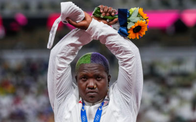 Silver medalist Raven Saunders raises hands in ‘X’ in Olympic protest