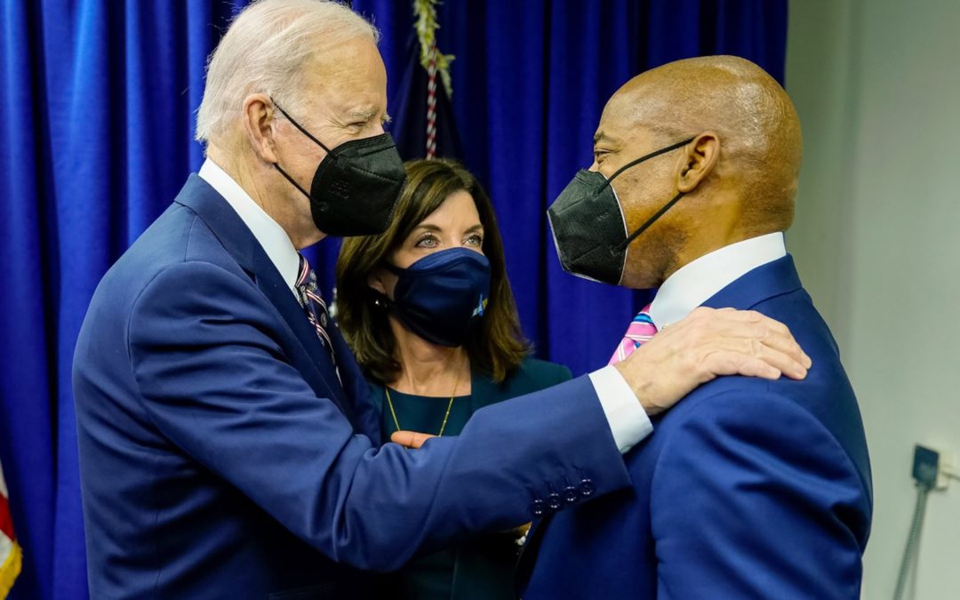 Joe Biden arrives in NYC to address surging gun violence with Eric Adams